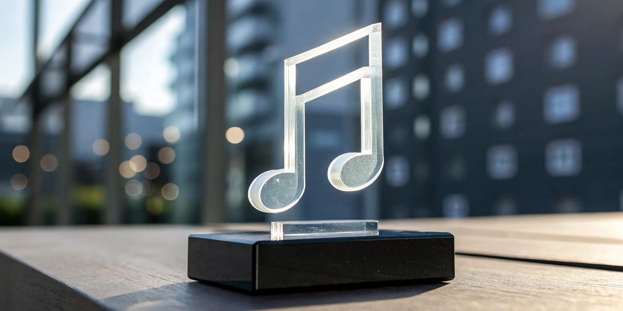 A music note trophy for getting your music heard by millions for free.