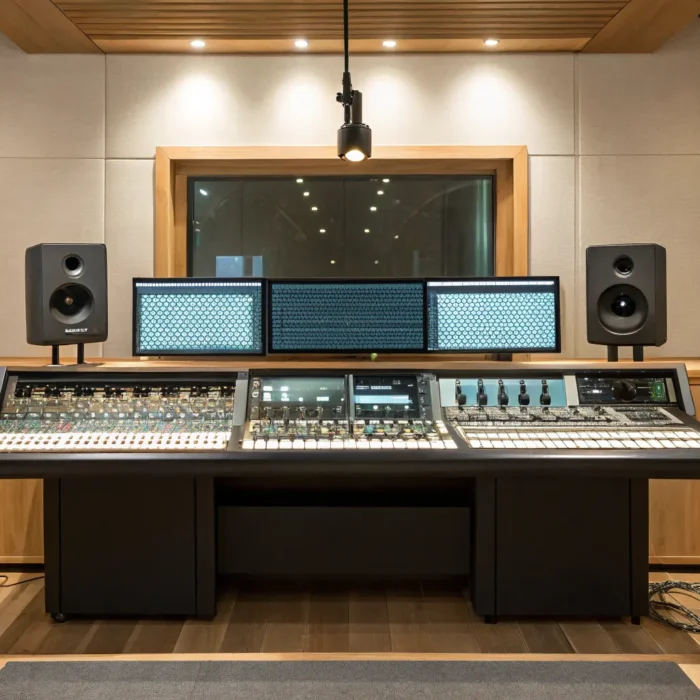 A human engineer's studio, a choice for one of the best audio mastering services.