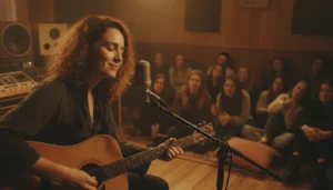 LaNell Grant: The Artist, the Story, the Songs 4 A young independent musician performing on a small stage with warm lighting and an engaged crowd