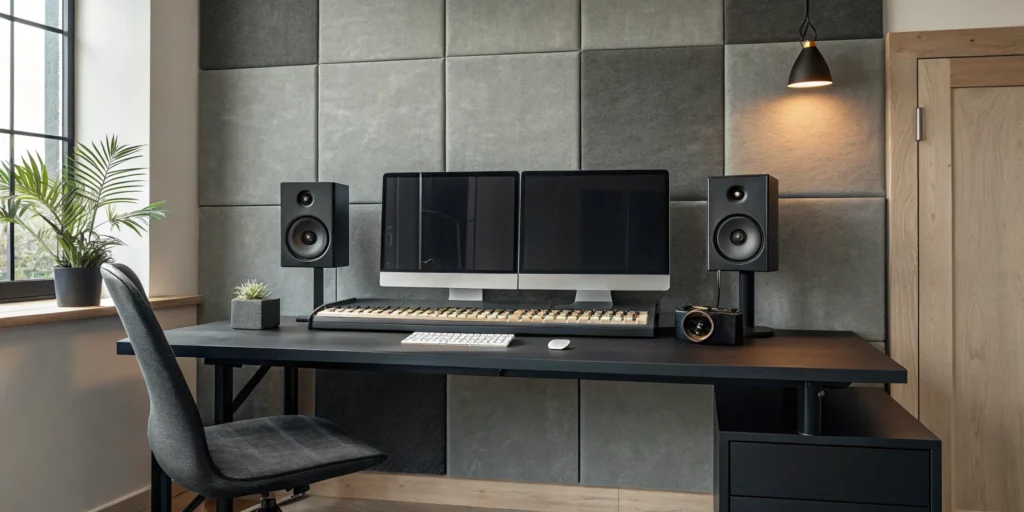 Blog 9 A modern studio setup for using the best AI audio mastering tools.